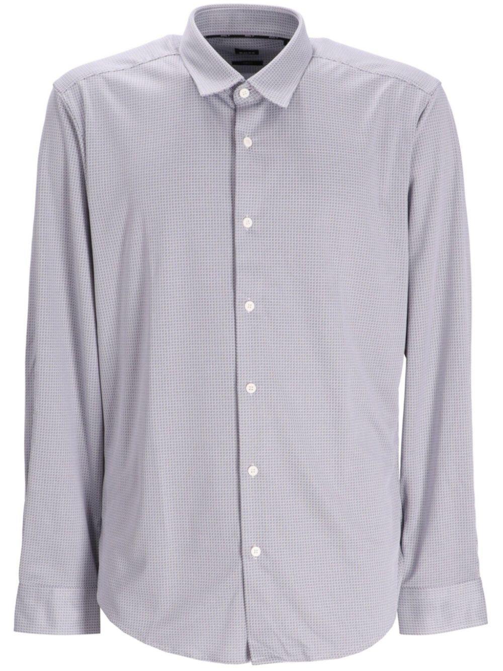 HUGO BOSS Stretch-jersey Micro-check Shirt In 485 Product Image