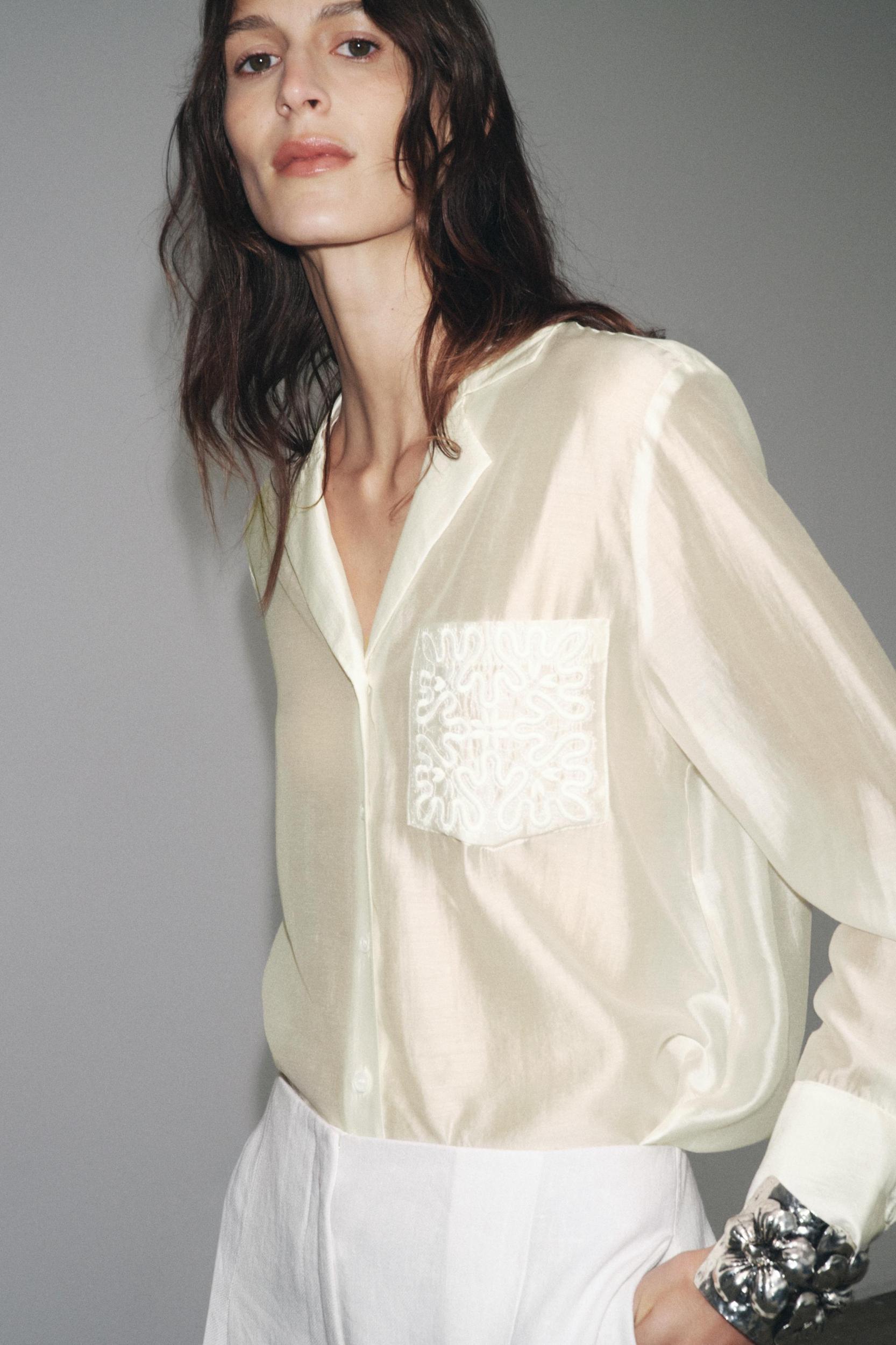 ZW COLLECTION EMBROIDERED POCKET SHIRT Product Image