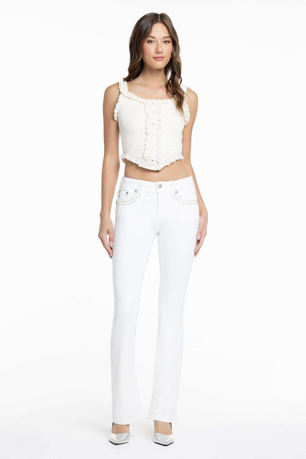 Classic White Bootcut Jeans Product Image
