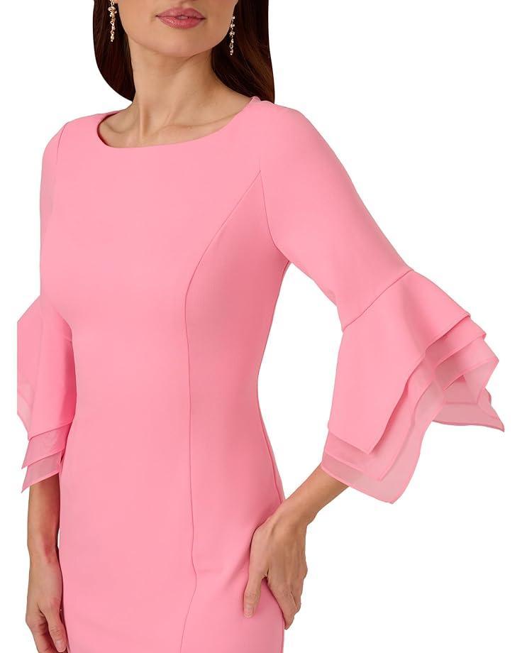 Women's Adrianna Papell Knit Crepe Tiered Sleeve Dress Product Image