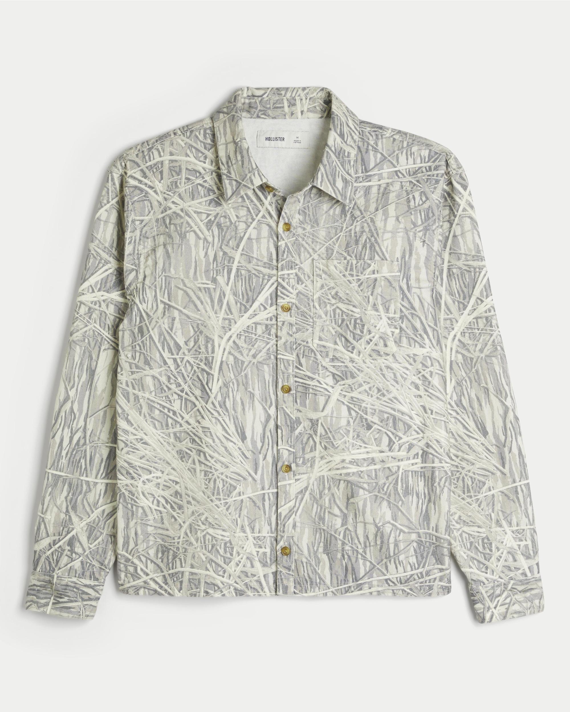 Boxy Washed Flannel Shirt Product Image