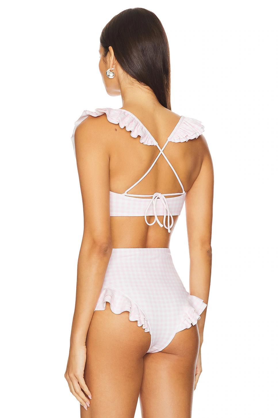 The Pink Gingham Ruffle Bikini Bottoms Product Image