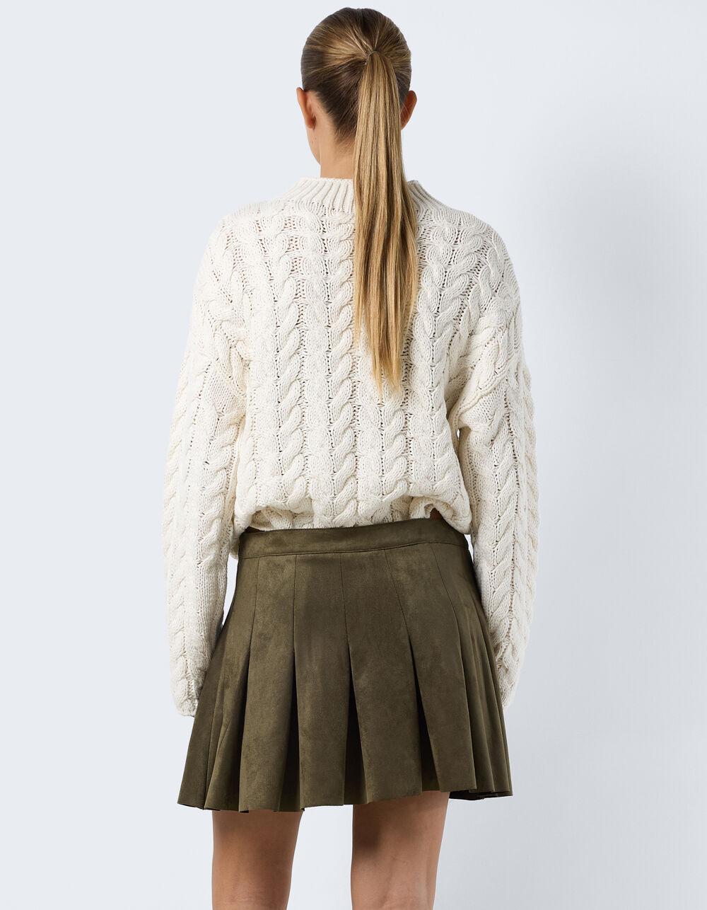 NOISY MAY Ekko Kenja Pleated Mini Skirt - OLIVE Product Image