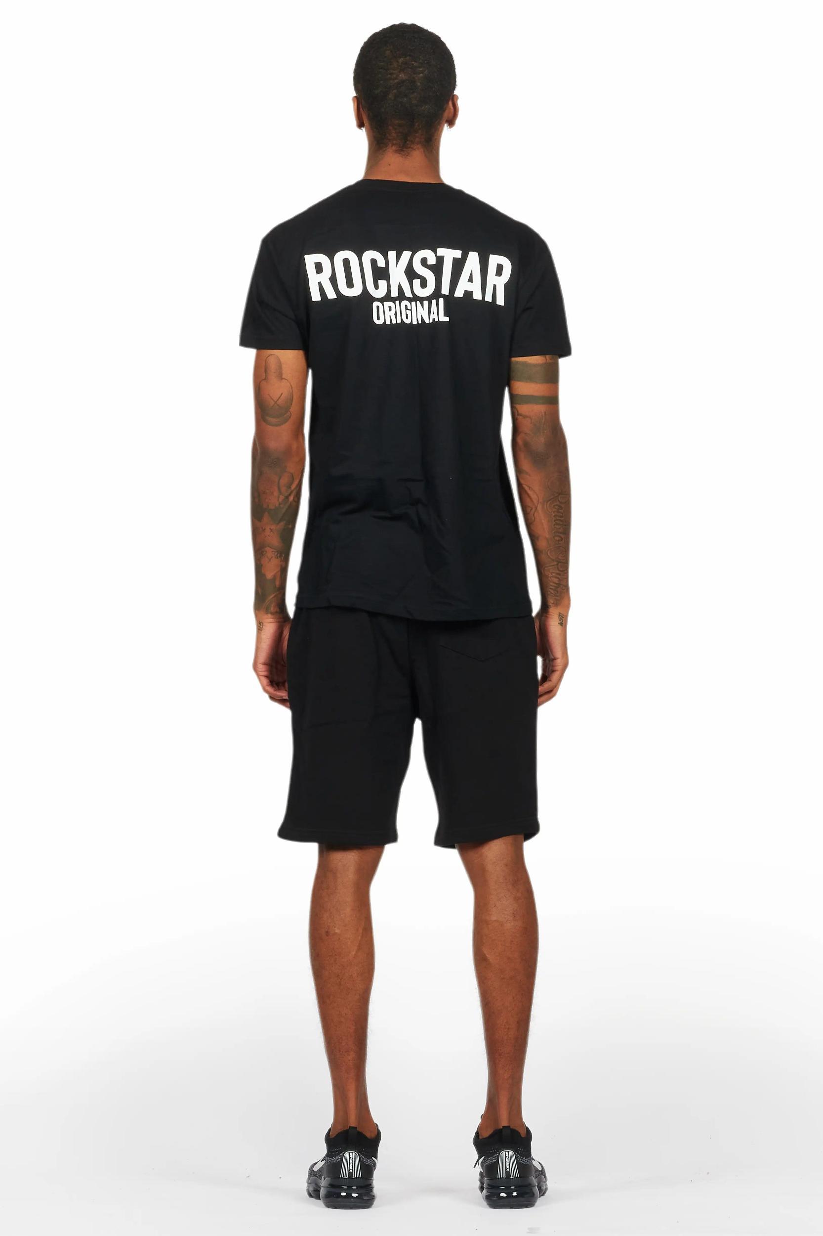 Fana Black T-Shirt Short Set Female Product Image