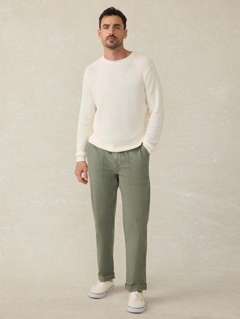 Sunwashed Crewneck Sweater - White Shell Product Image