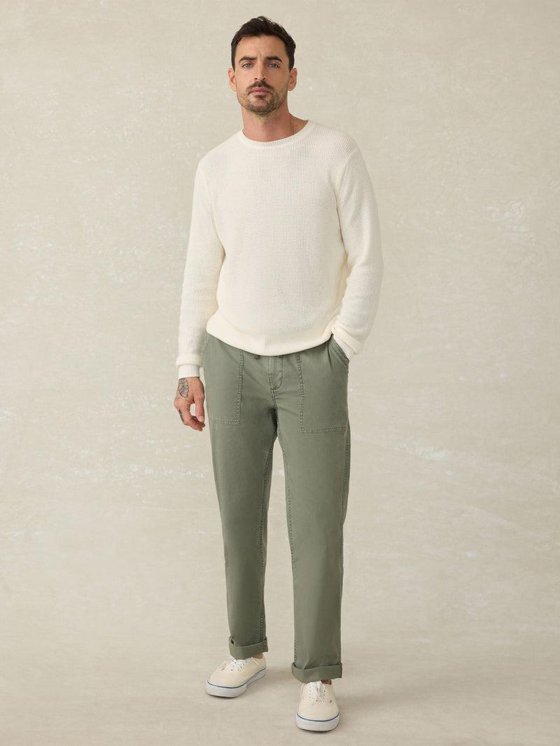 Sunwashed Crewneck Sweater - White Shell Product Image
