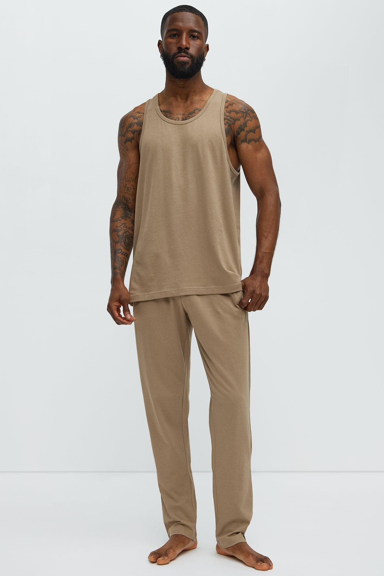 Essential Modal Lounge Tank - Taupe Product Image