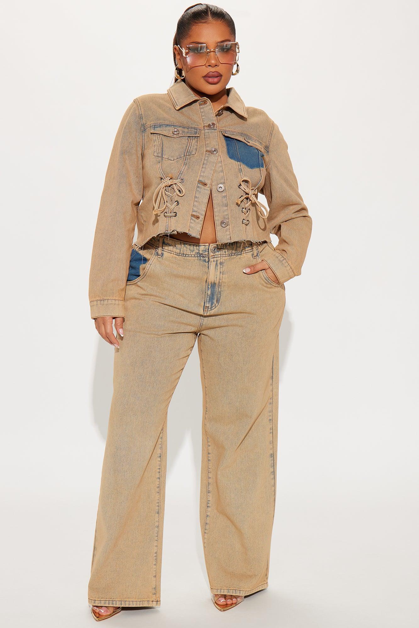 Big Attraction Tinted Baggy Jeans - Mocha Product Image