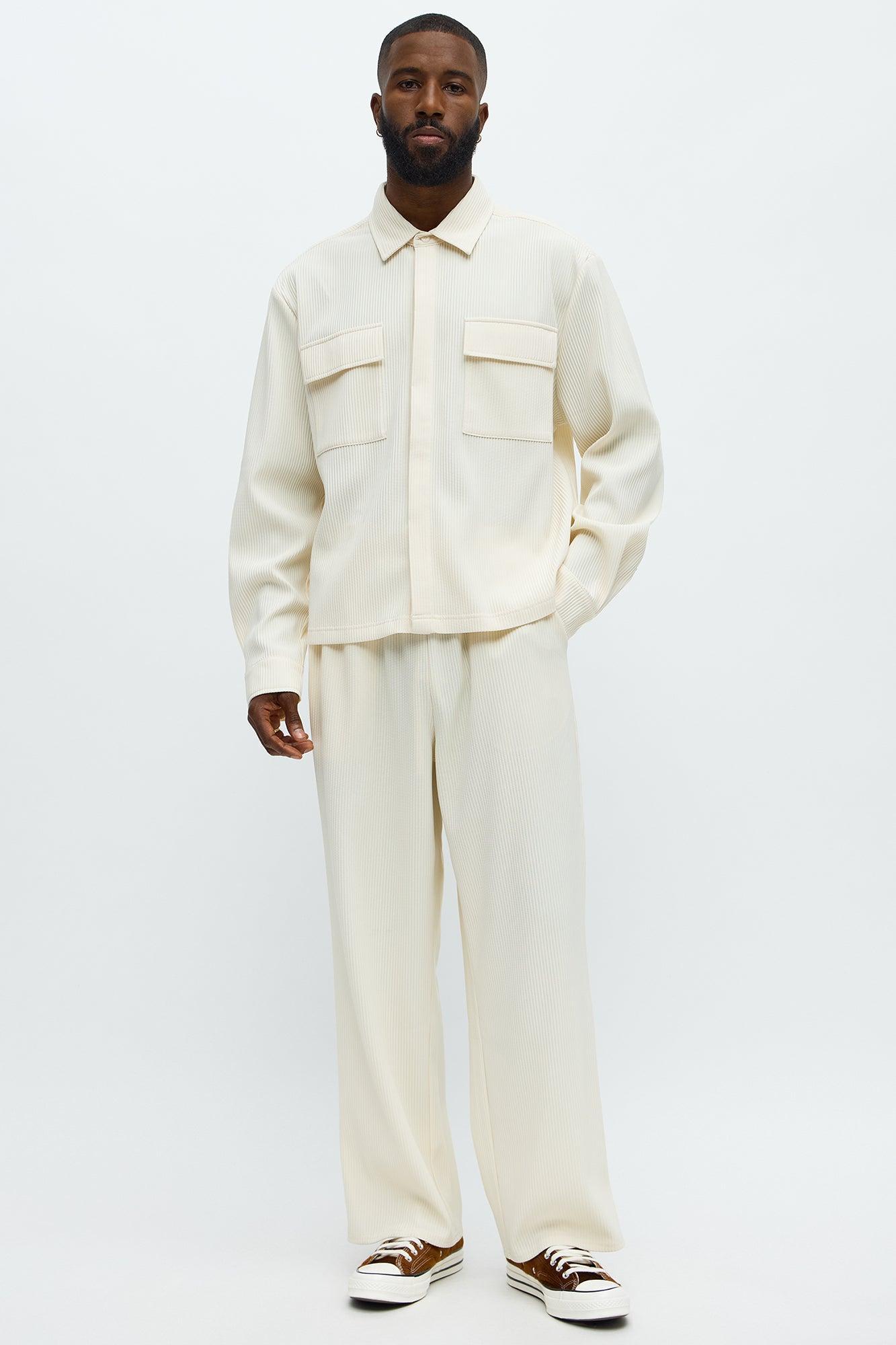 Show Up Baggy Elastic Waist Pant - Off White Product Image