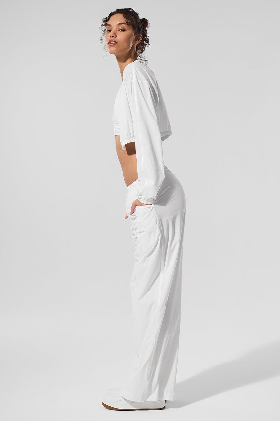 Cropped Breezy Full-Zip Cover Up - White Product Image