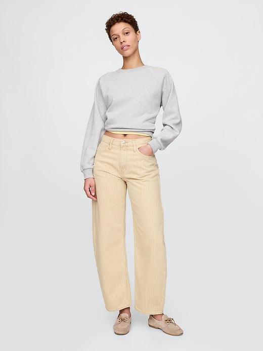 High Rise Cuffed Barrel Jeans Product Image