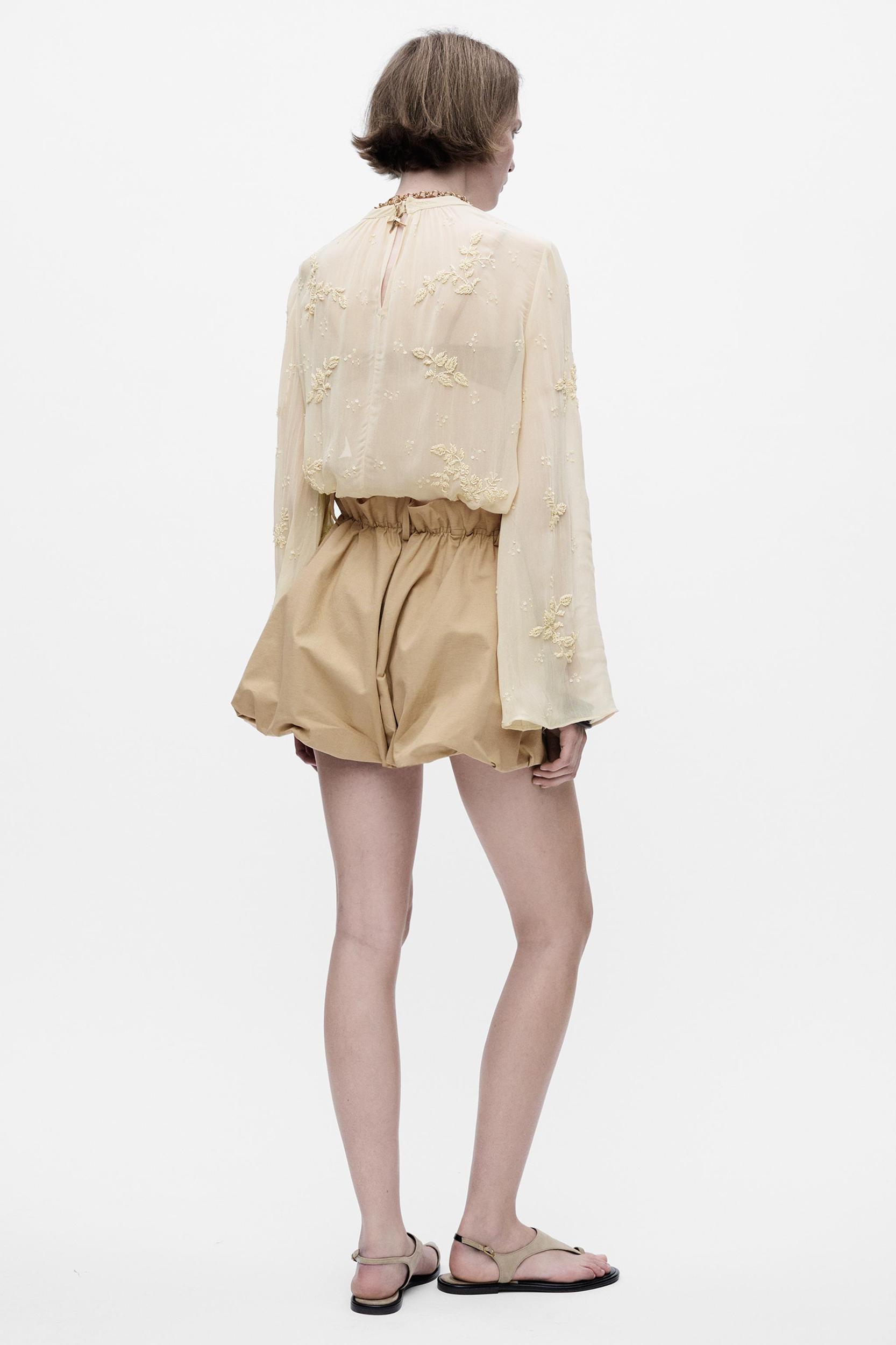 ZW COLLECTION PLEATED EMBROIDERED SHIRT Product Image