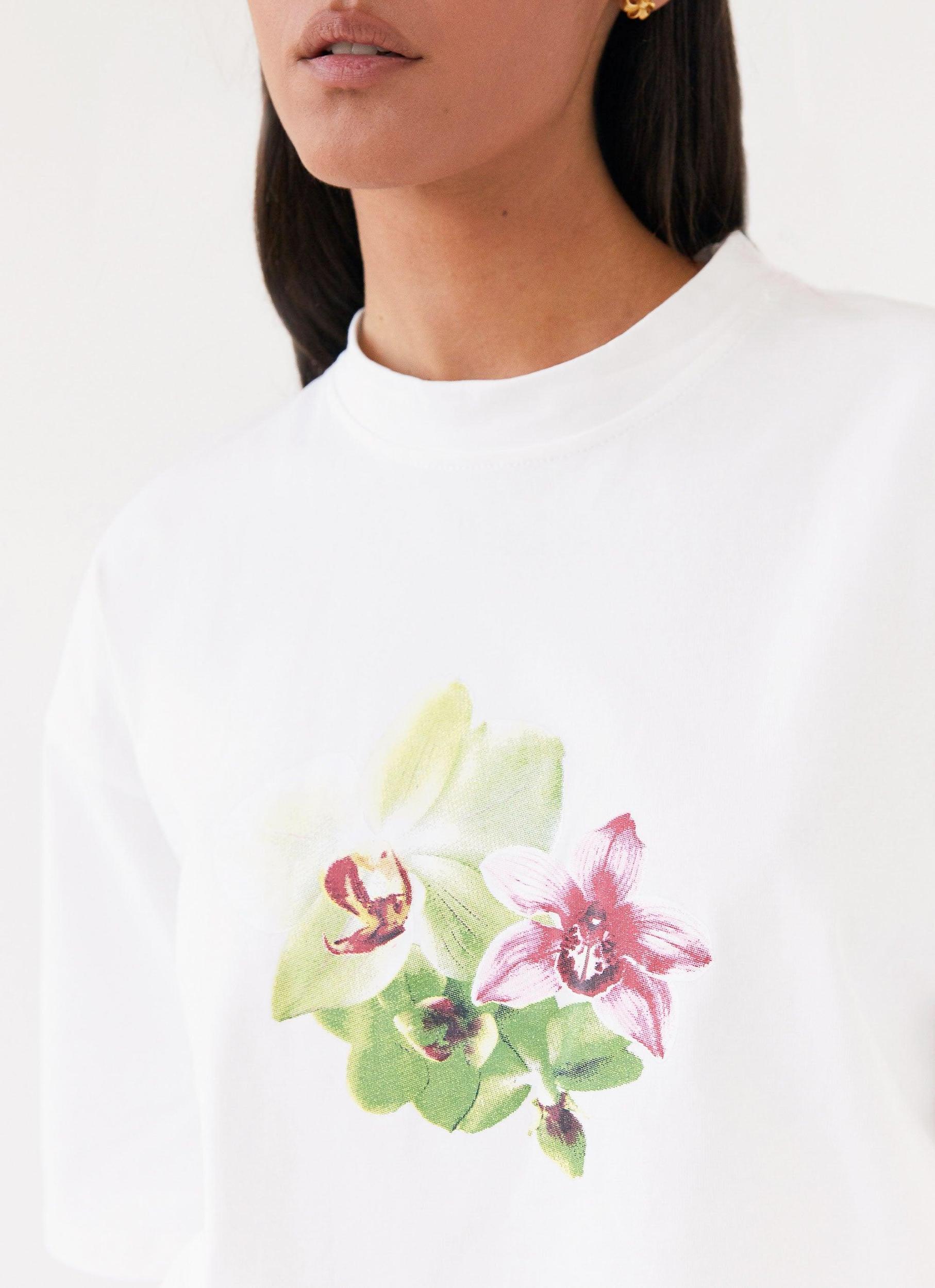 Lillies Oversized Tee - White Product Image