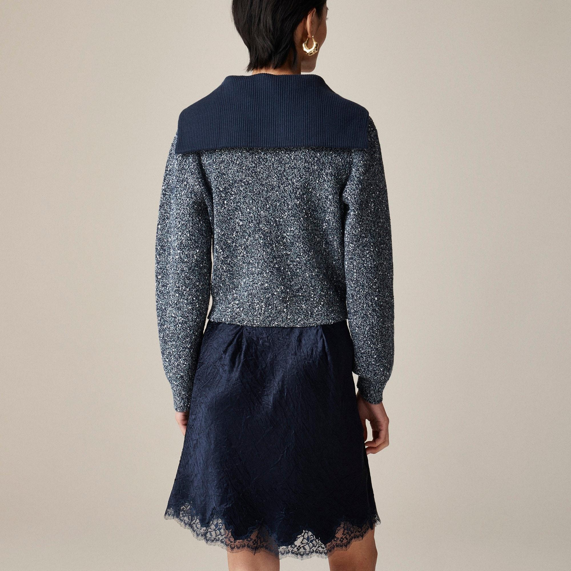 Marled sailor-collar cardigan Product Image