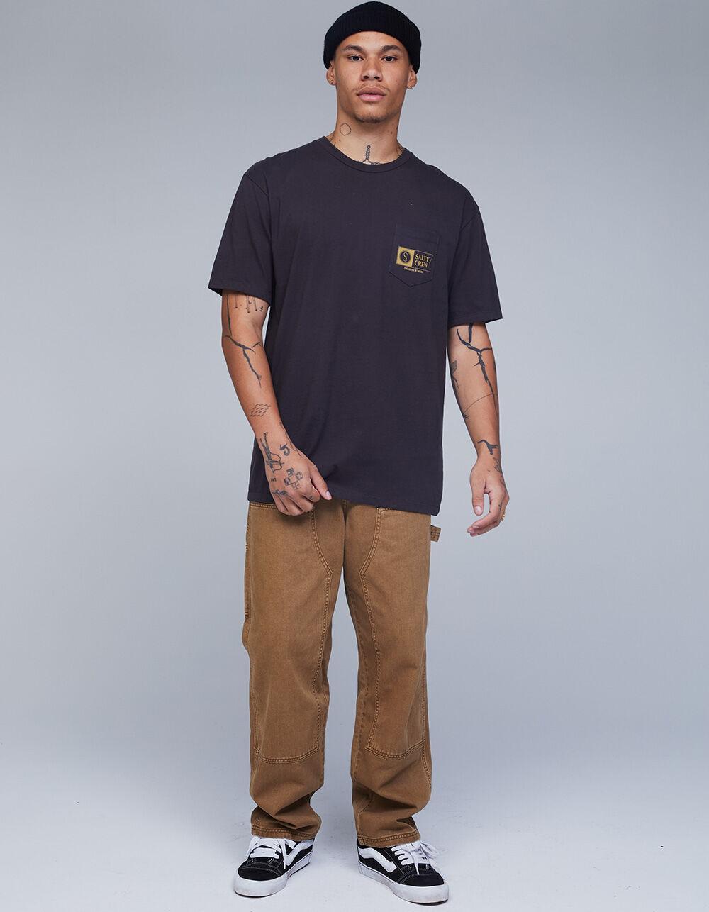 SALTY CREW Alpha Flag Mens Pocket Tee - CHARCOAL Product Image
