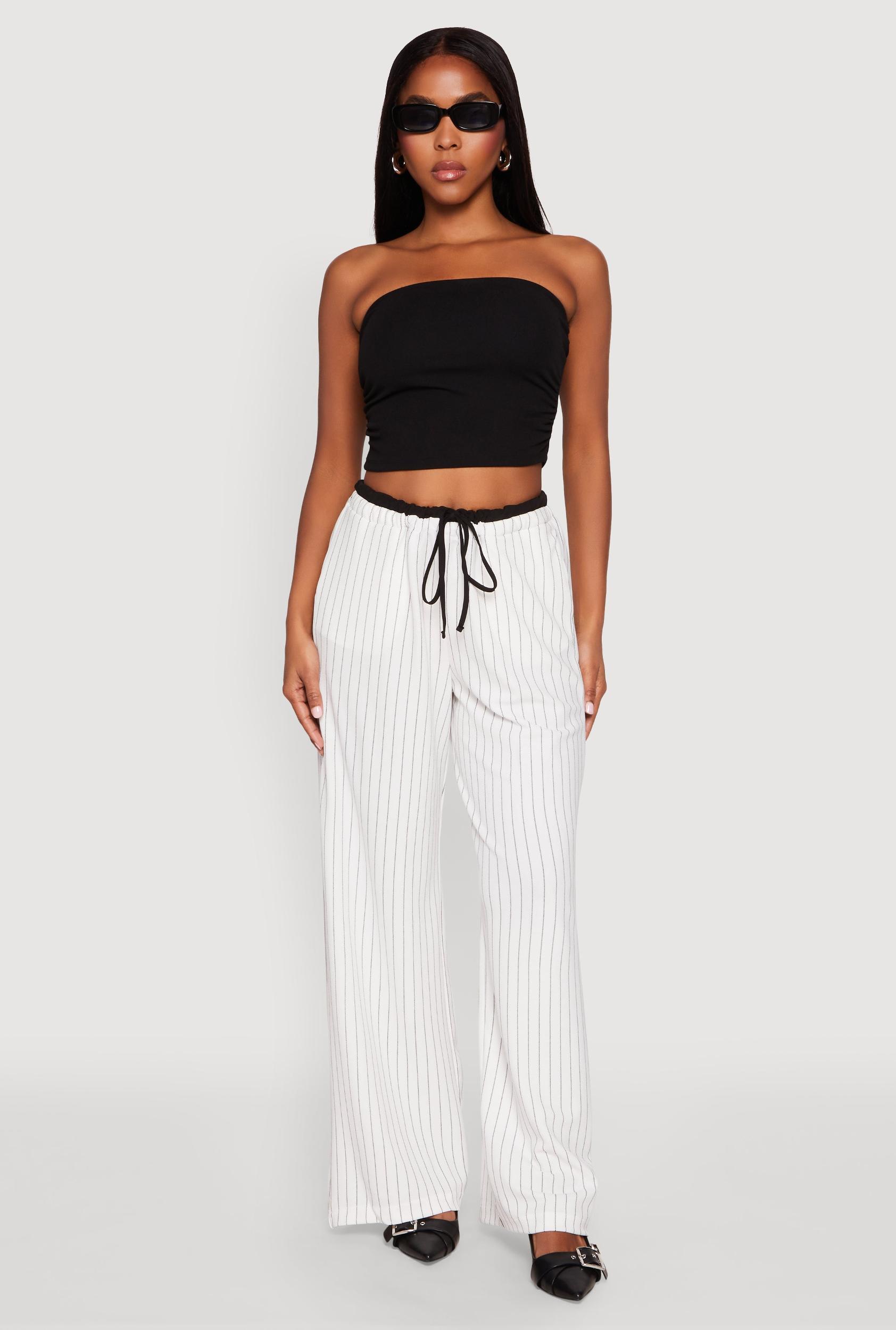 Womens Side Ruched Cropped Tube Top Product Image