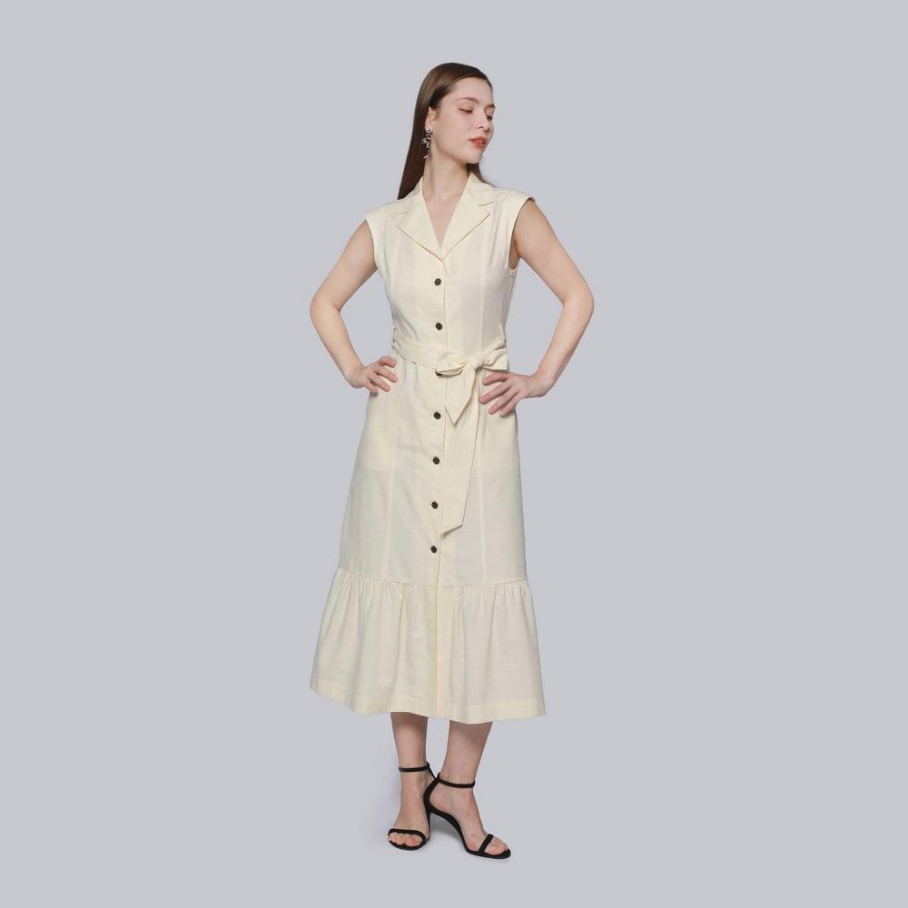 Womens Midi Shirtdress - A New Day Cream XS Product Image