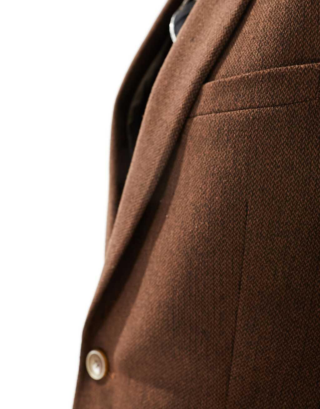 ASOS DESIGN skinny suit jacket in brown wool mix Product Image