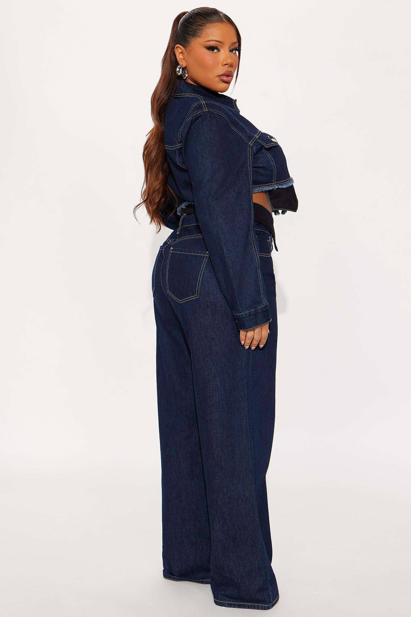 Nori Denim Washed Pant Set - Dark Denim Product Image