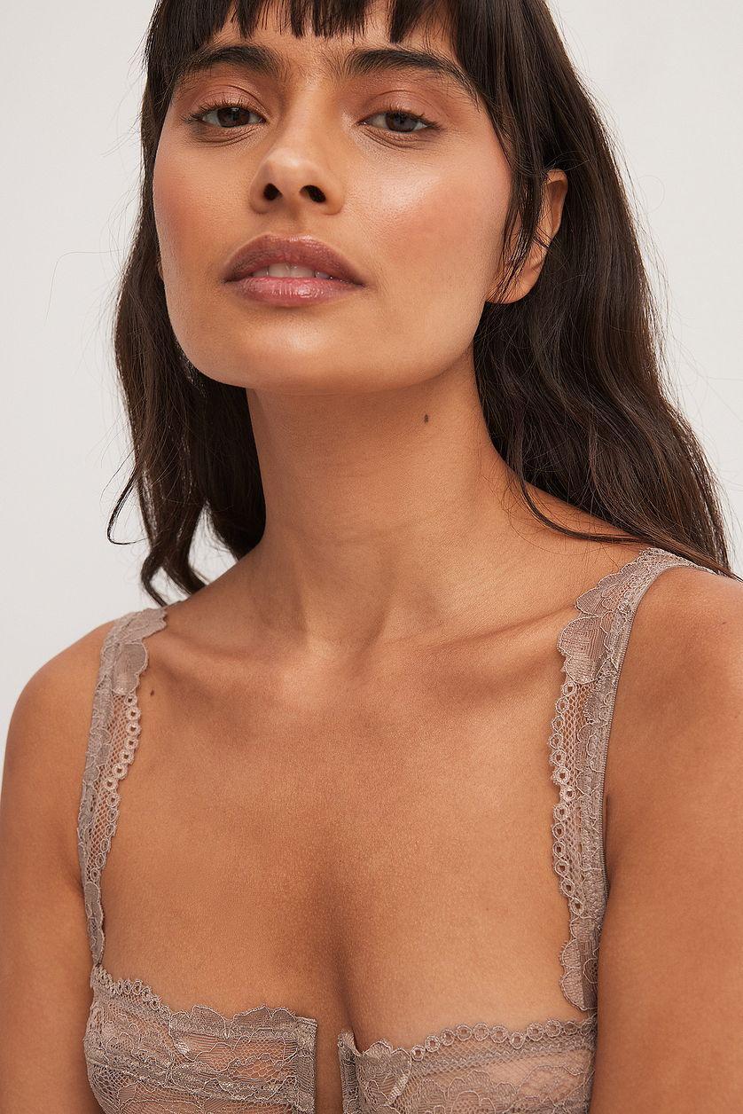 Wide Strap Lace Balconette Bra Product Image