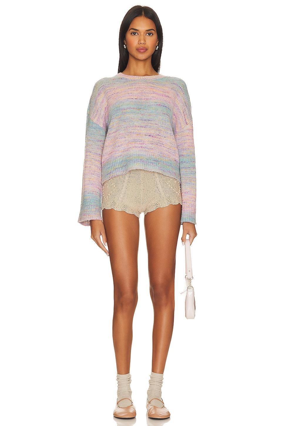 Liyan Space Dye Crew Neck Pullover Sweater 525 Product Image