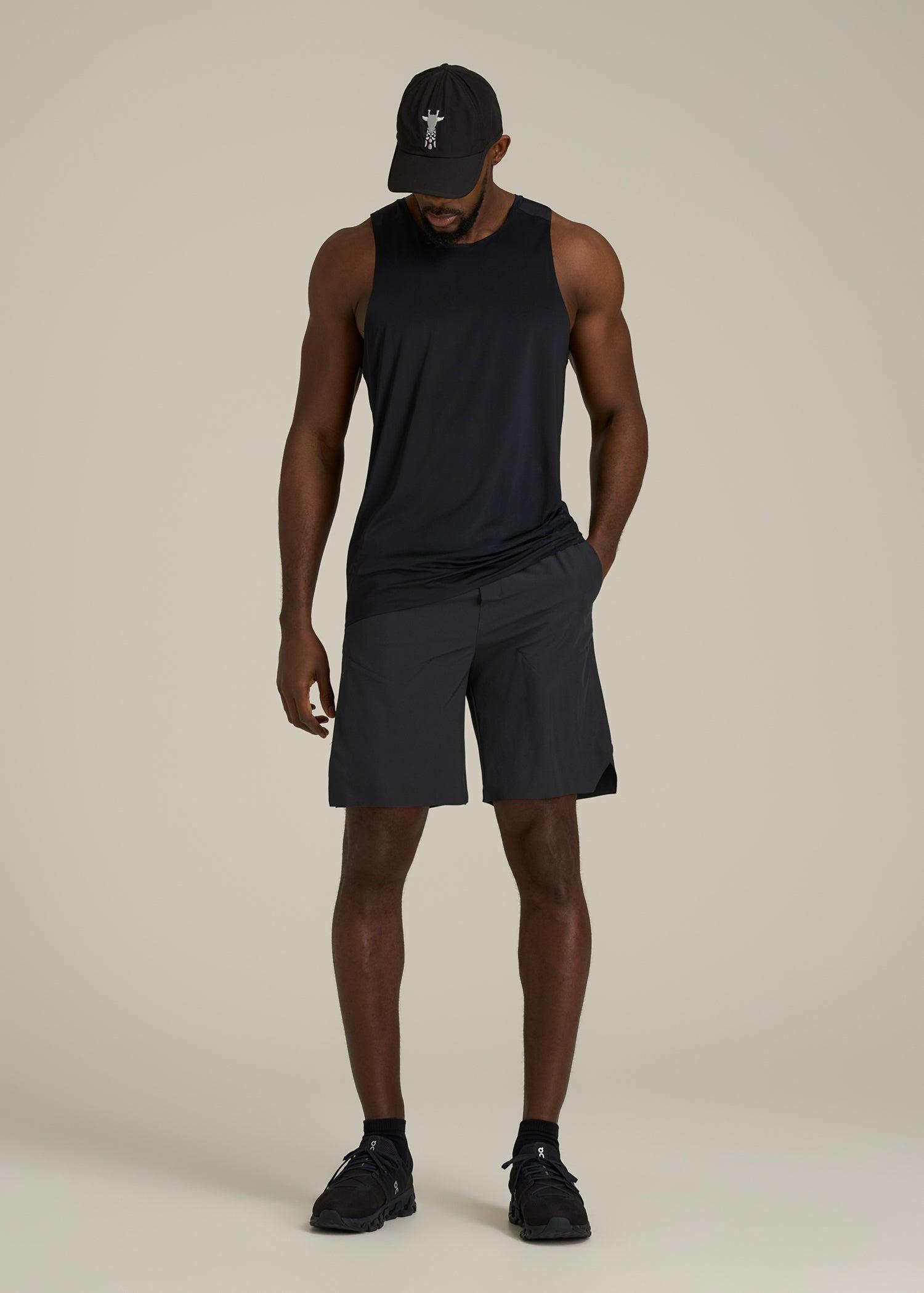 2-in-1 Featherweight Running Short for Tall Men in Black Product Image