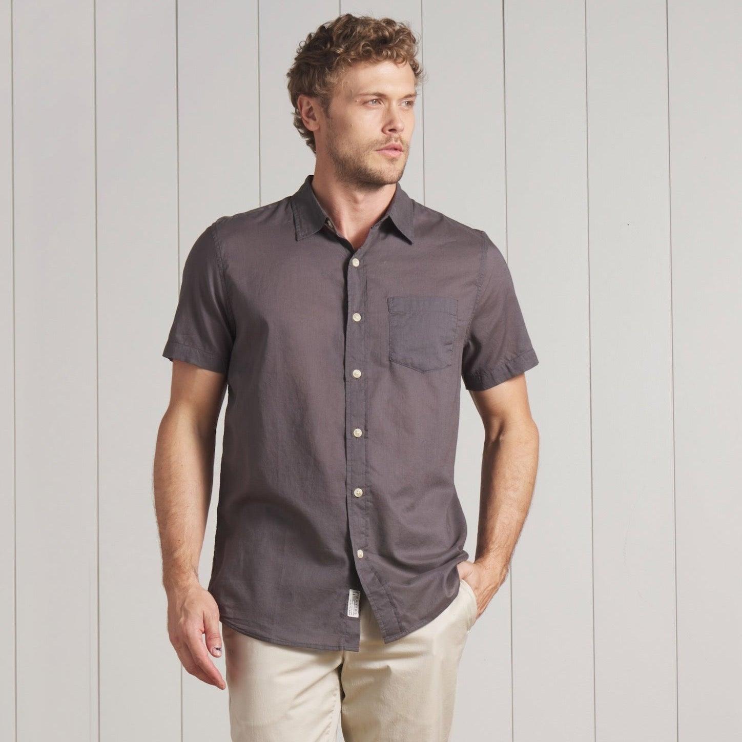 Portofino Featherweight Poplin Short Sleeve Shirt - Forged Iron (Final Sale)* Product Image