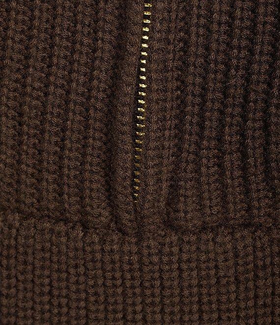 Antonio Melani Wool Blend Half Zip Shawl Collar Long Sleeve Sweater Product Image
