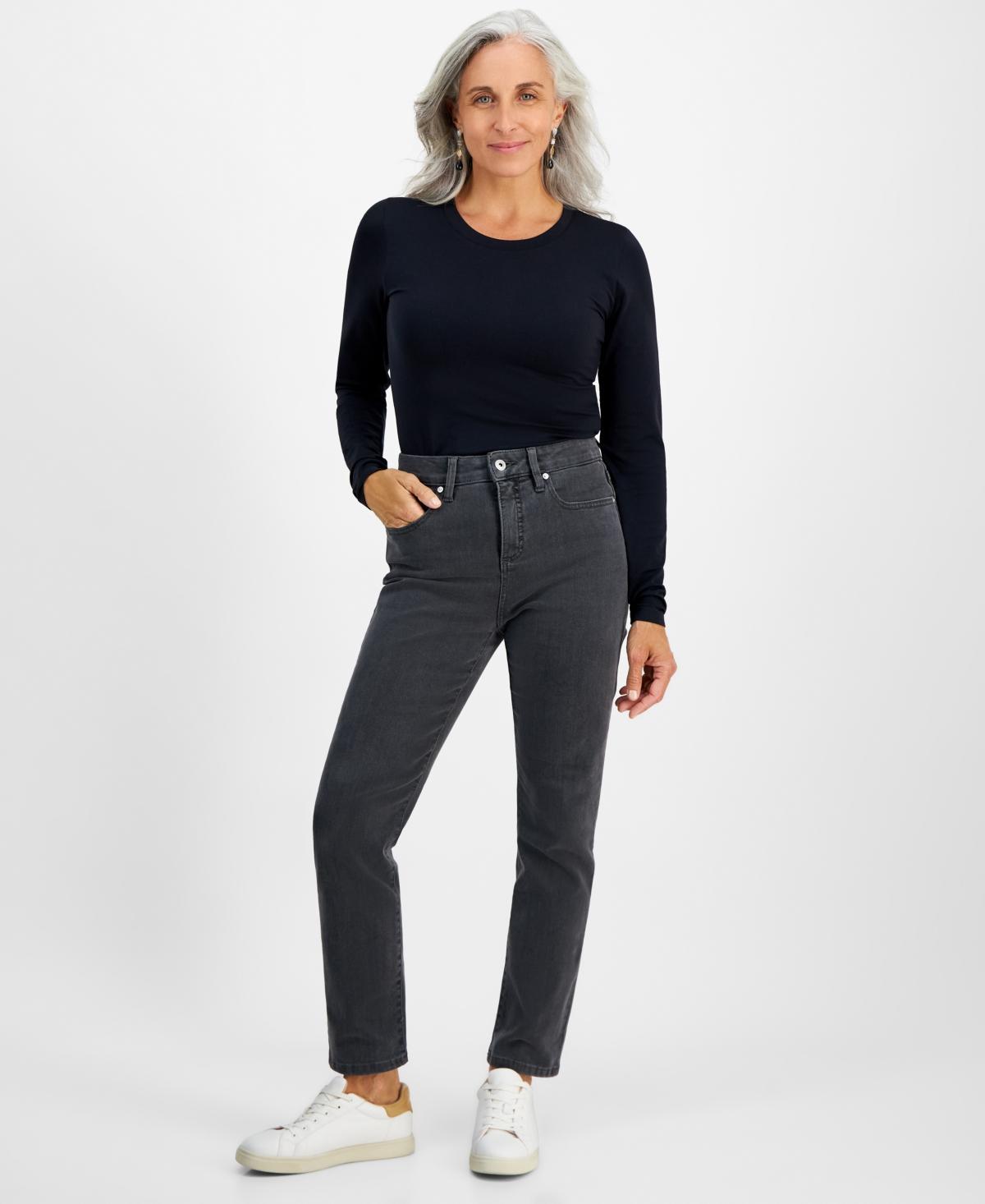 Style & Co Womens High Rise Straight-Leg Jeans, Regular, Short and Long Lengths, Created for Macys Product Image