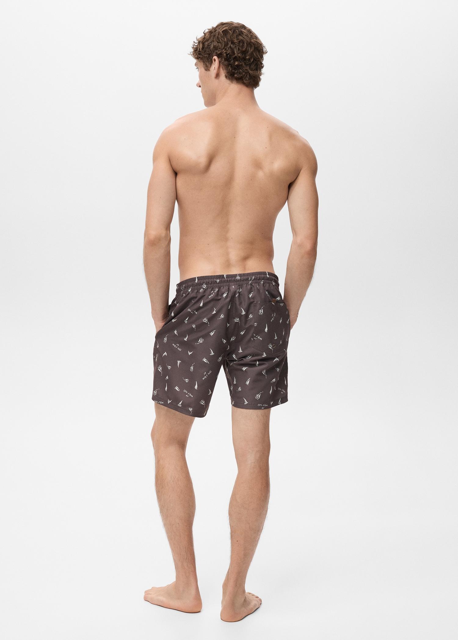 Swimsuit with sailboat print - Men | MANGO USA Product Image