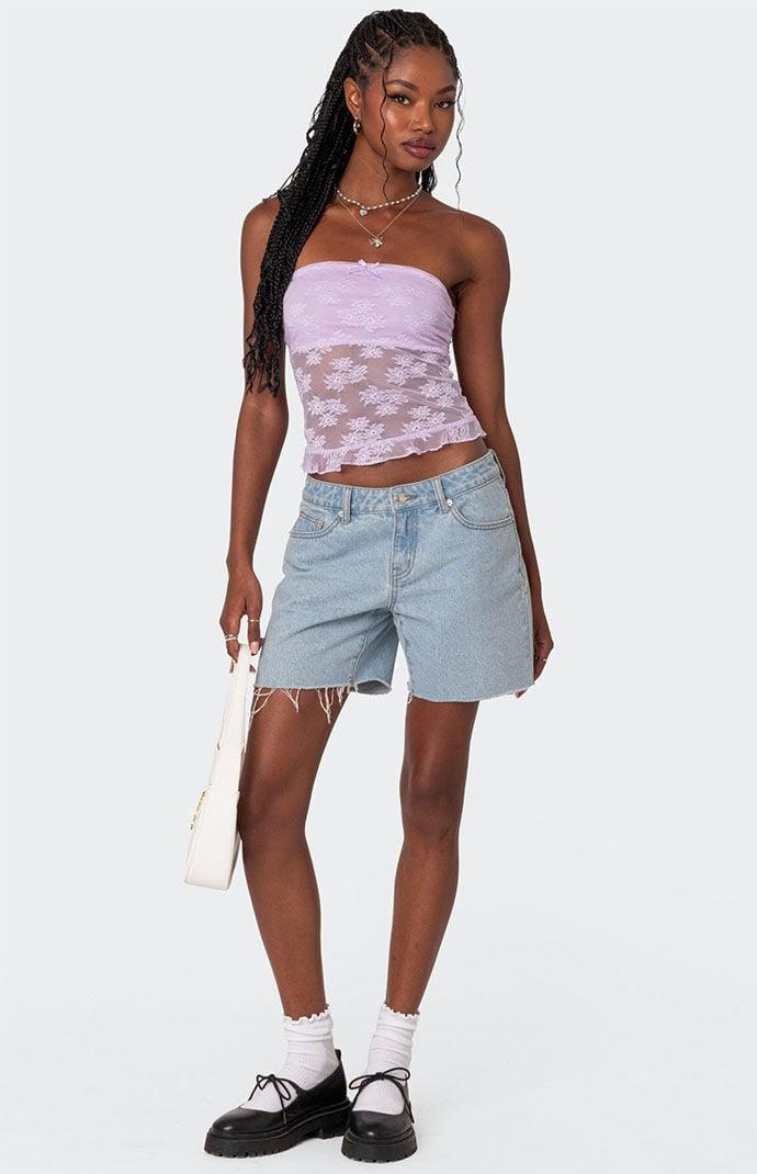 Edikted Women's Ballet Sheer Lace Tube Top Product Image