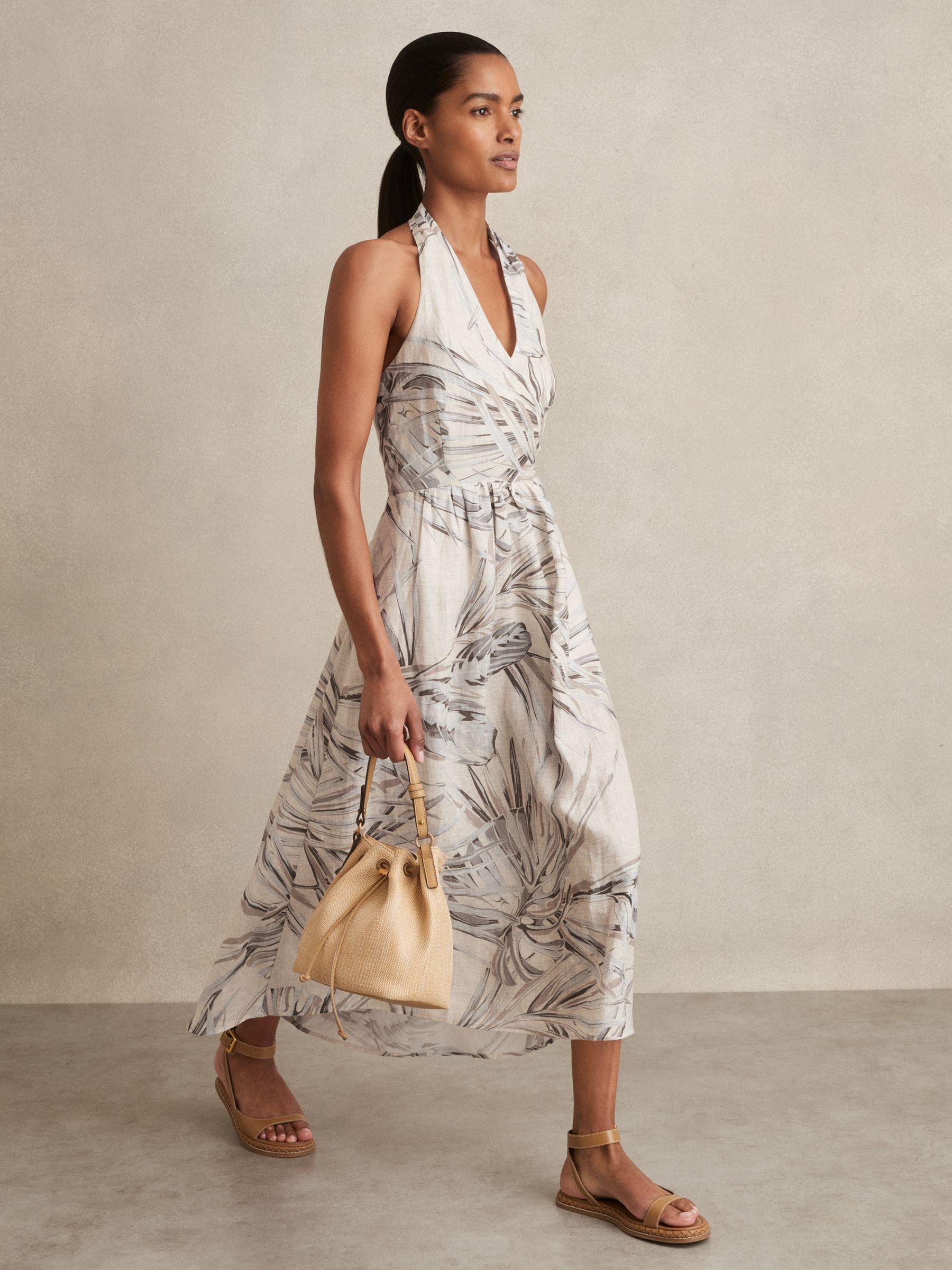 Petite Wide-Leg Chambray Drawstring Trousers in Mid Blue Product Image