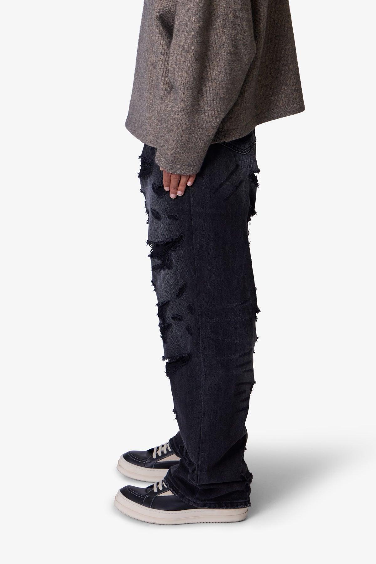 Ultra Baggy Thrashed Denim - Black Product Image