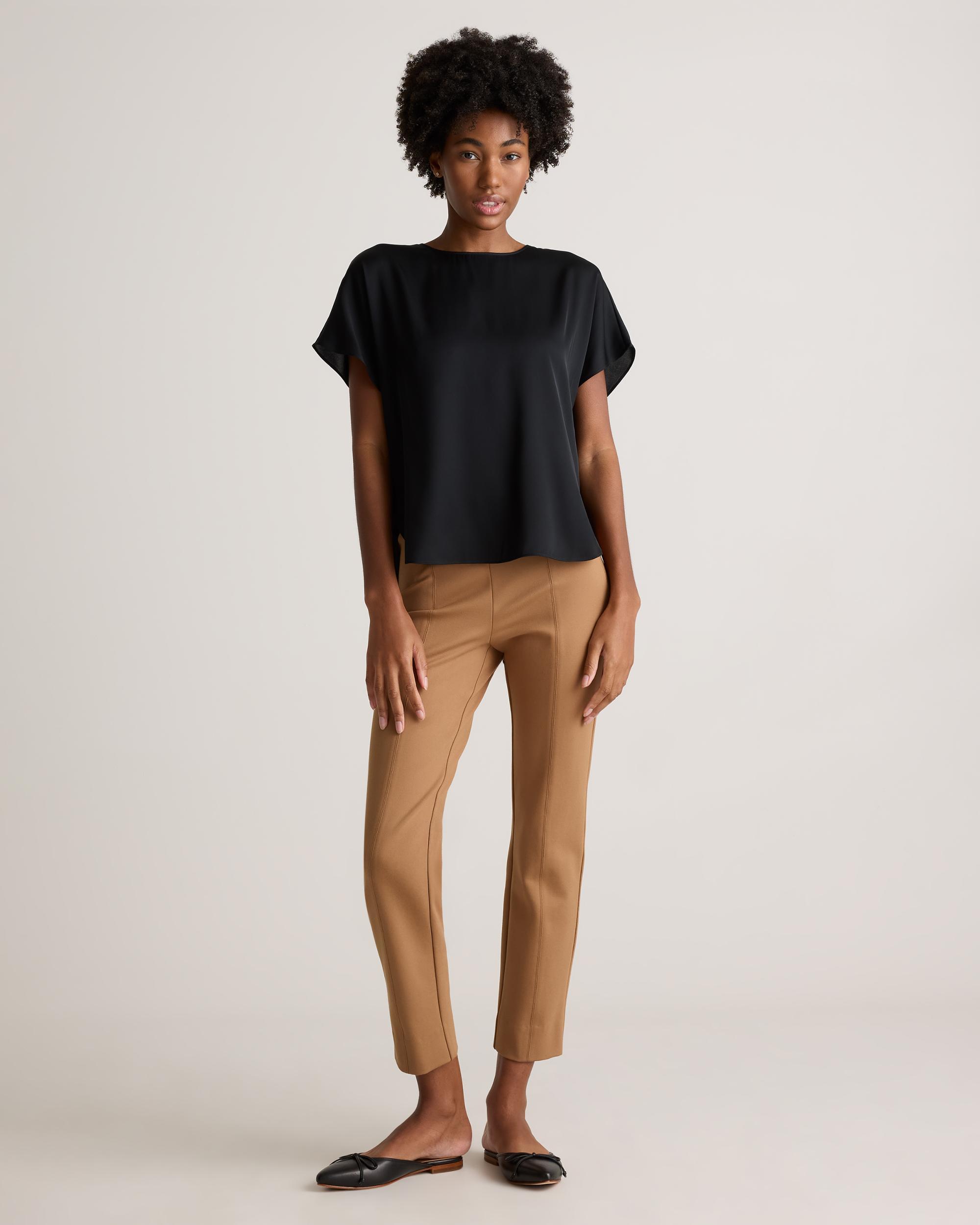 Quince | Women's Washable Stretch Silk Split Hem T-Shirt Mulberry Silk Product Image