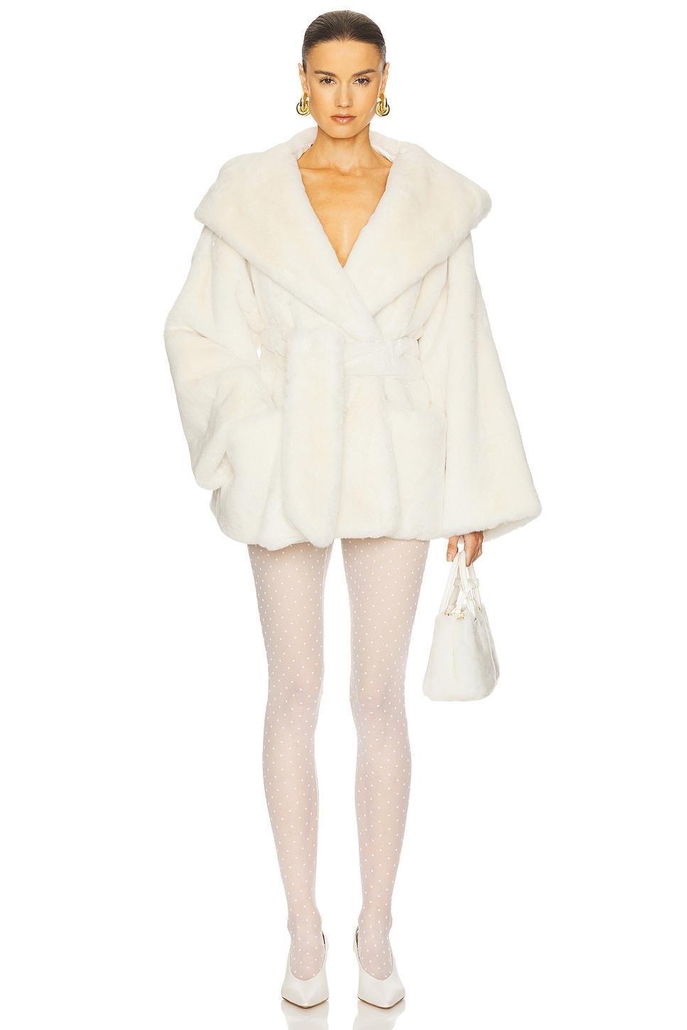 The Hooded Faux Fur Coat Helsa Product Image
