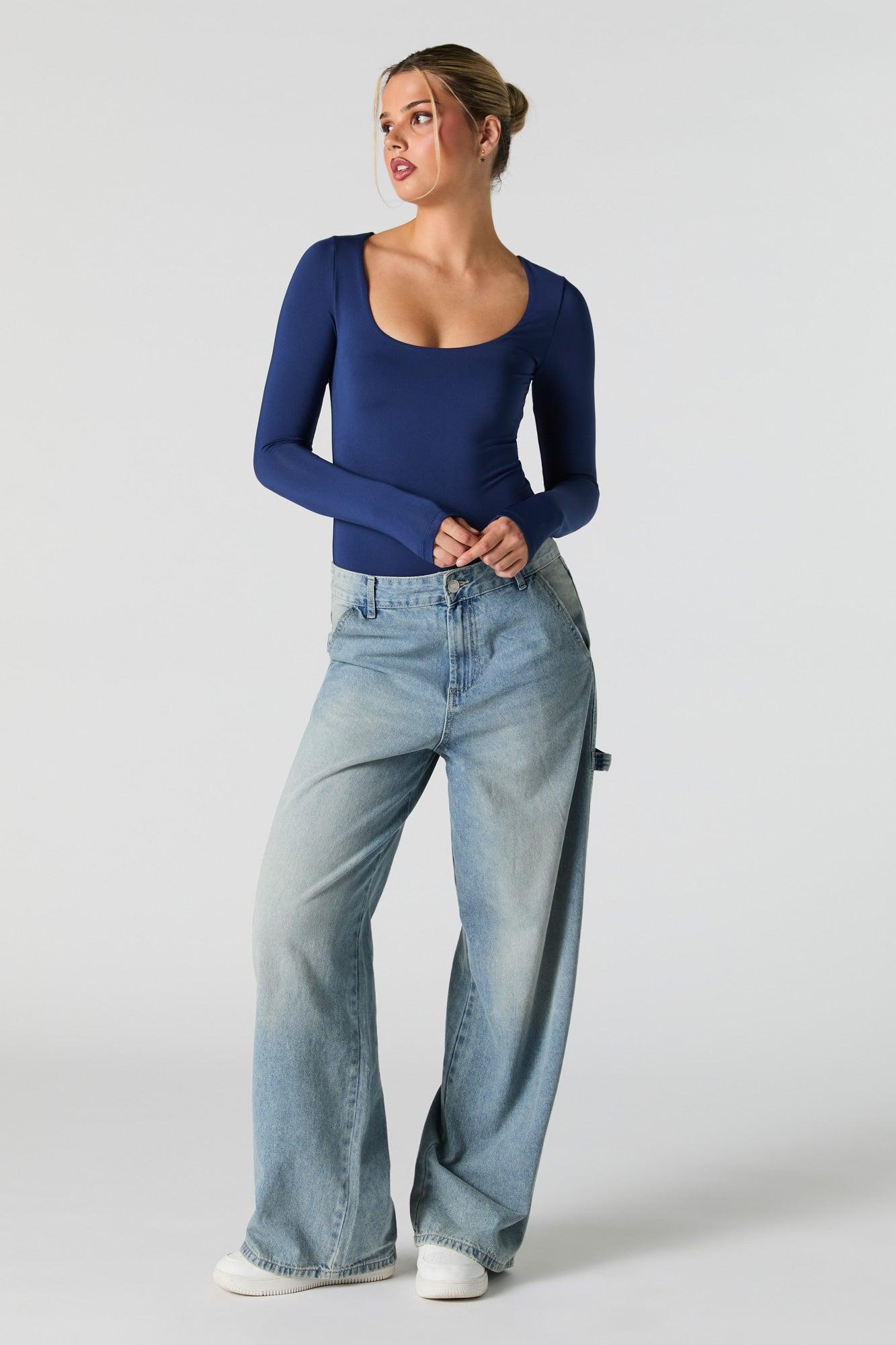 Scoop Neck Long Sleeve Bodysuit Female Product Image