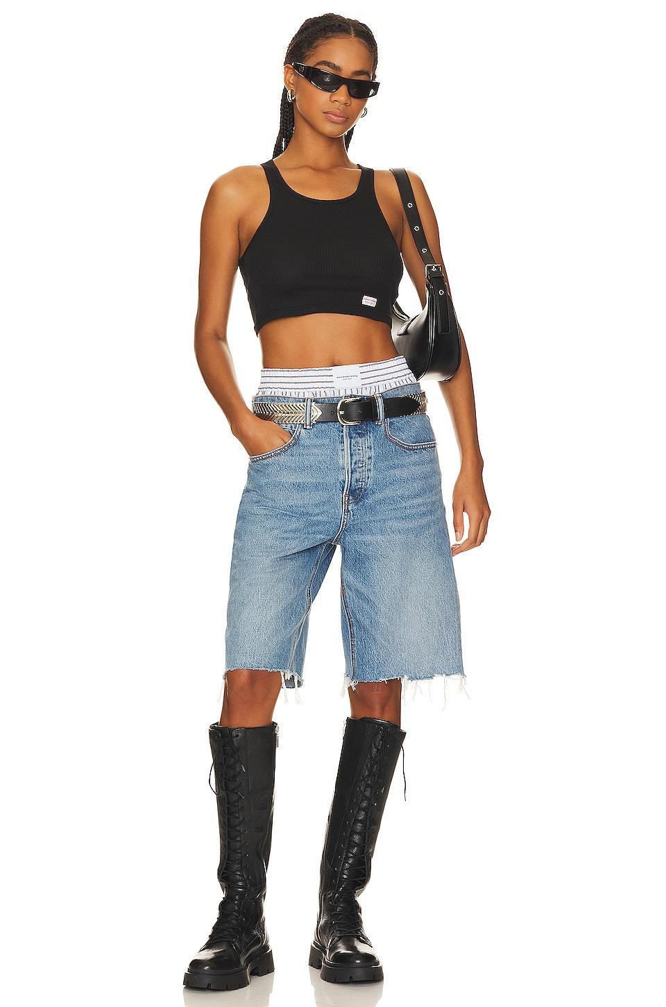 Womens Cropped Classic Racer Tank Alexander Wang Product Image