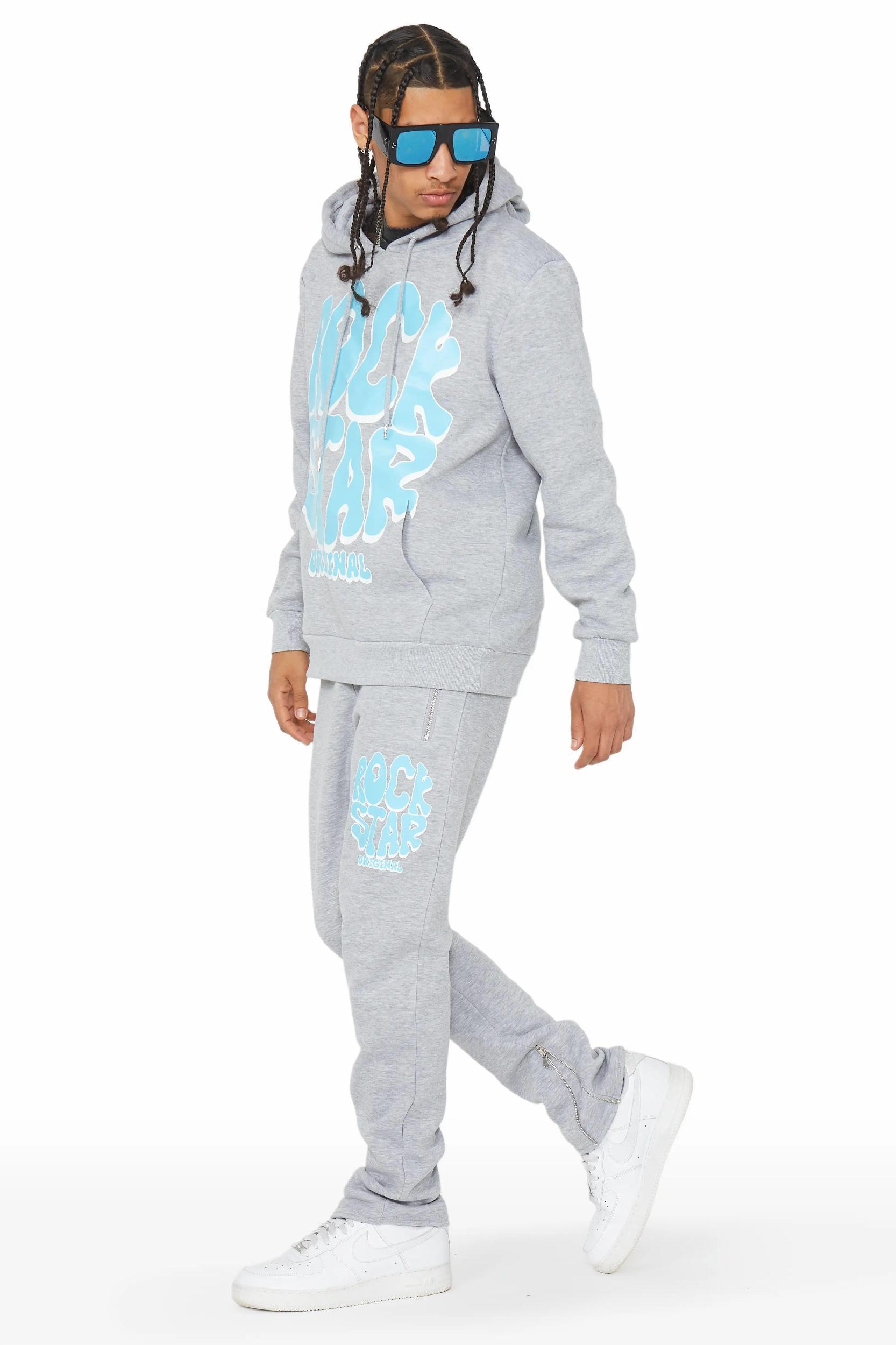 Warblen Grey/Blue Slim Fit Track Set Male Product Image