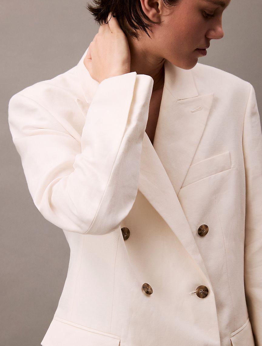 Relaxed Linen Blend Blazer Product Image