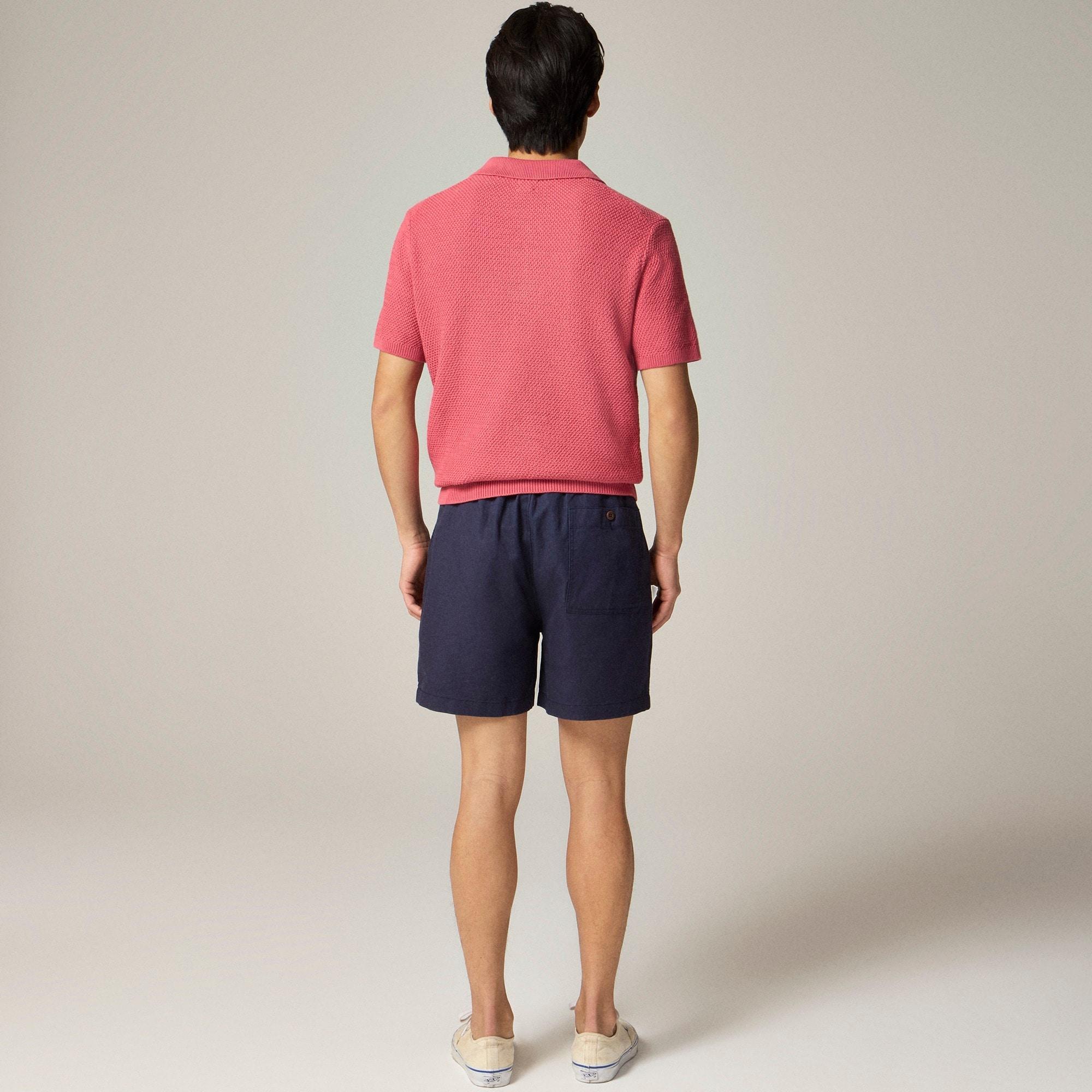 Short-sleeve cotton seed-stitch sweater-polo Product Image