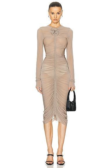 Gathered Jersey Midi Dress Product Image