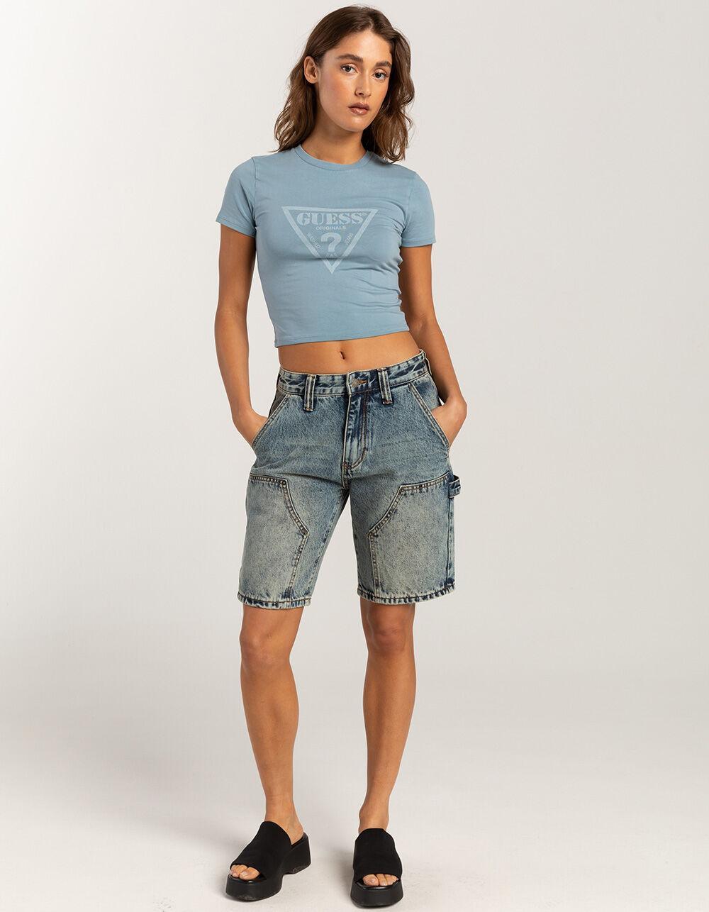 GUESS ORIGINALS Vintage Triangle Womens Baby Tee - BABY BLUE Product Image