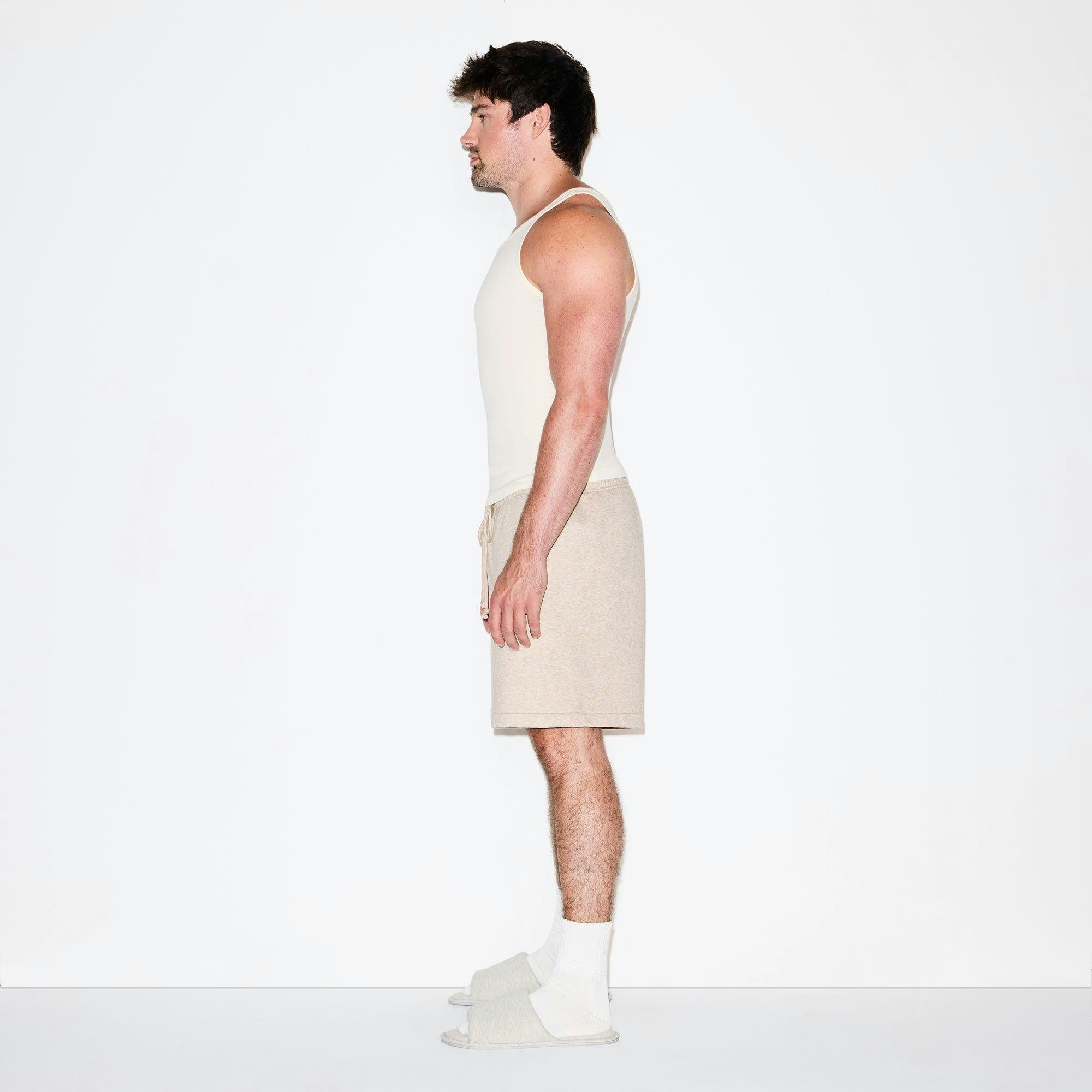 FLEECE LOUNGE MENS RELAXED SHORT | DESERT HEATHER Product Image