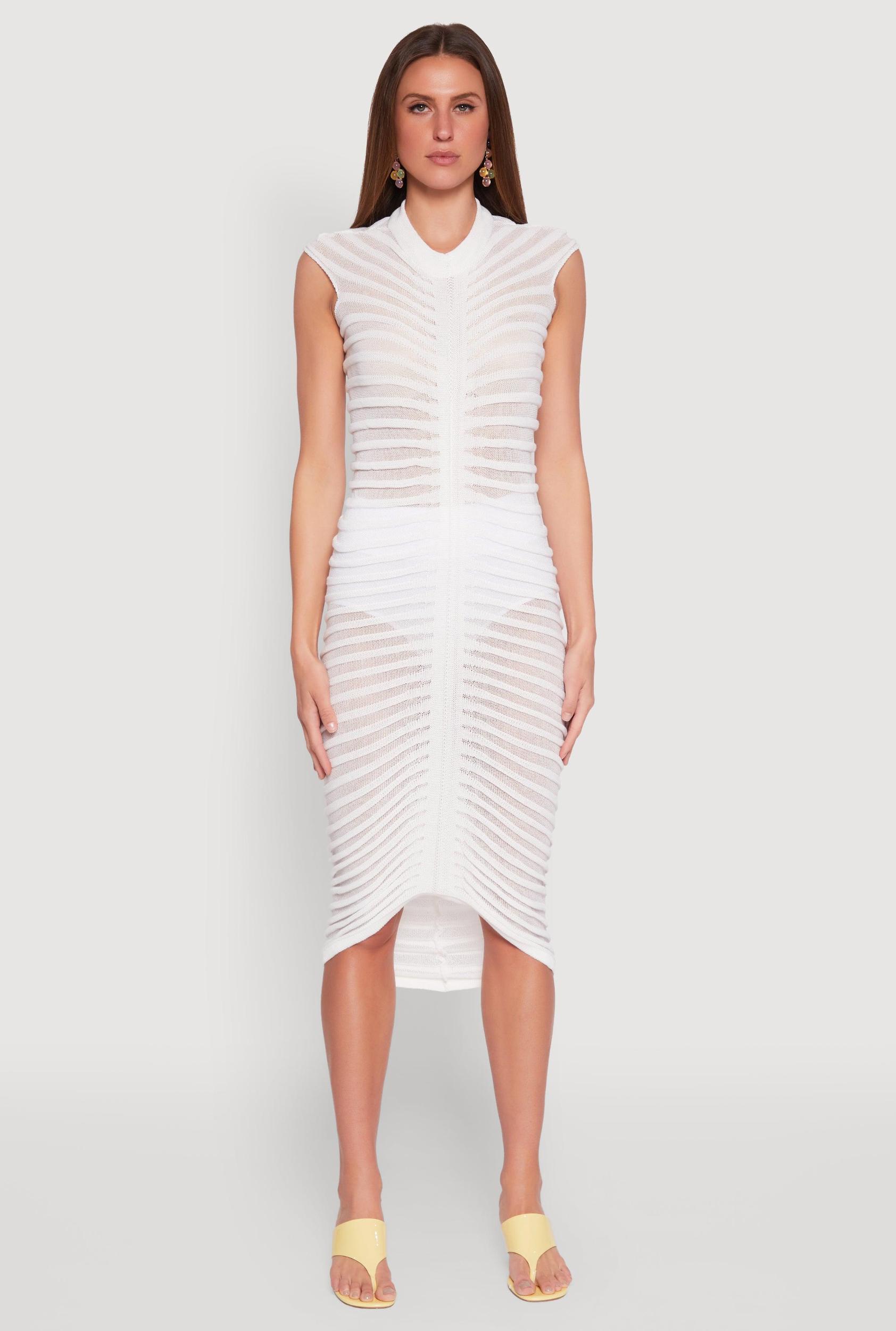 Womens Shadow Striped Knit Midi Dress Product Image