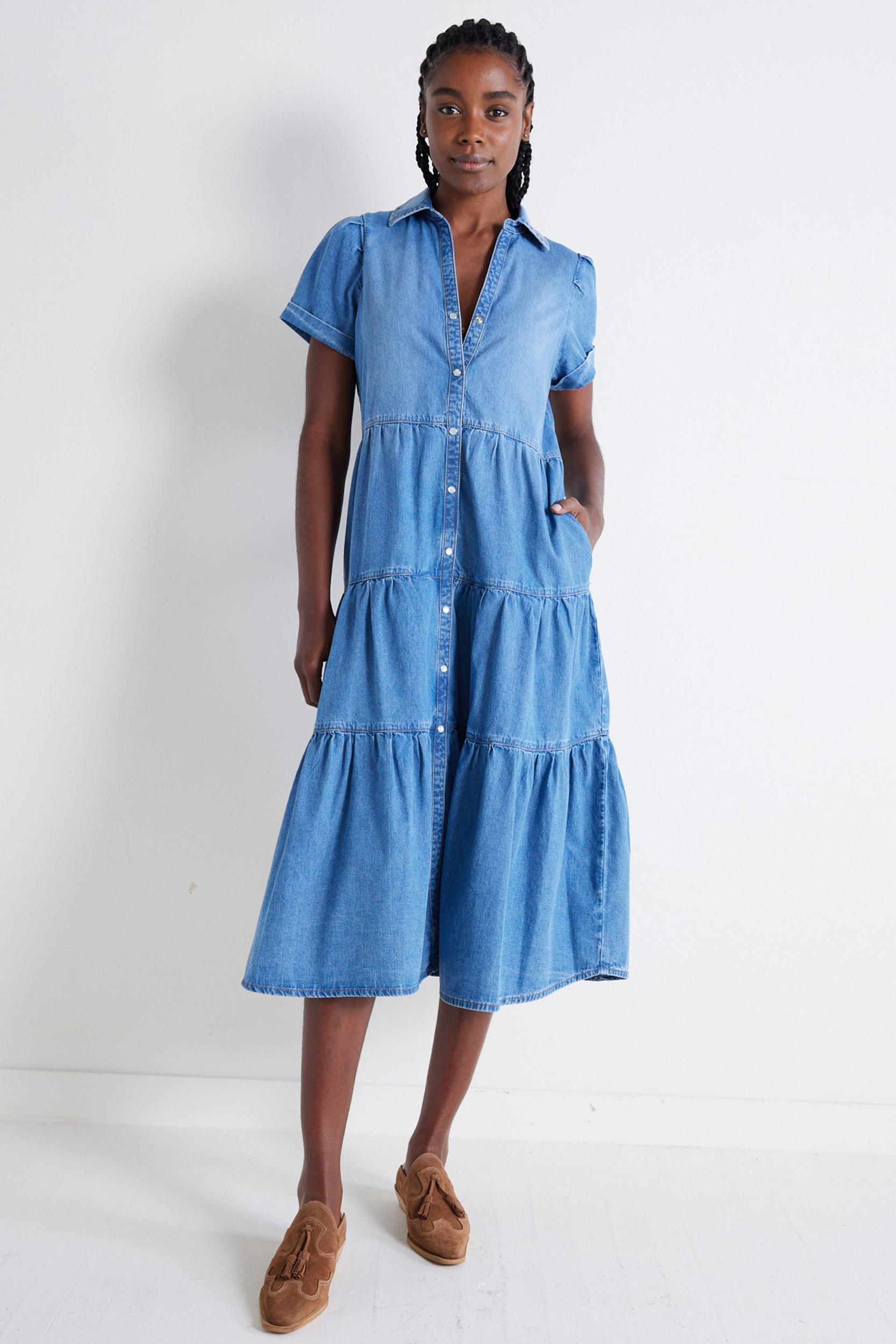 Breaking Free Long Denim Dress Product Image