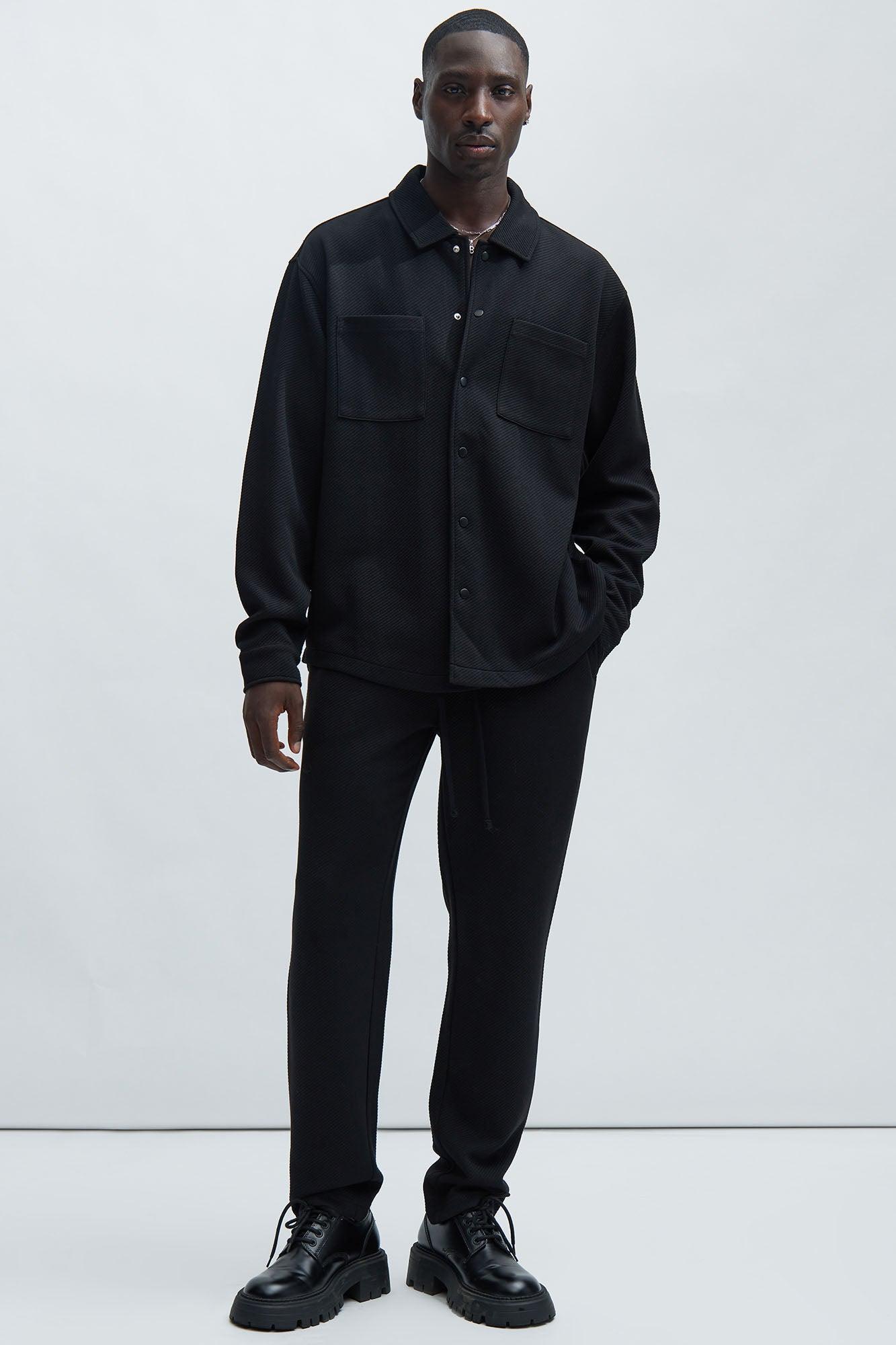Kina Textured Long Sleeve Shirt - Black Product Image