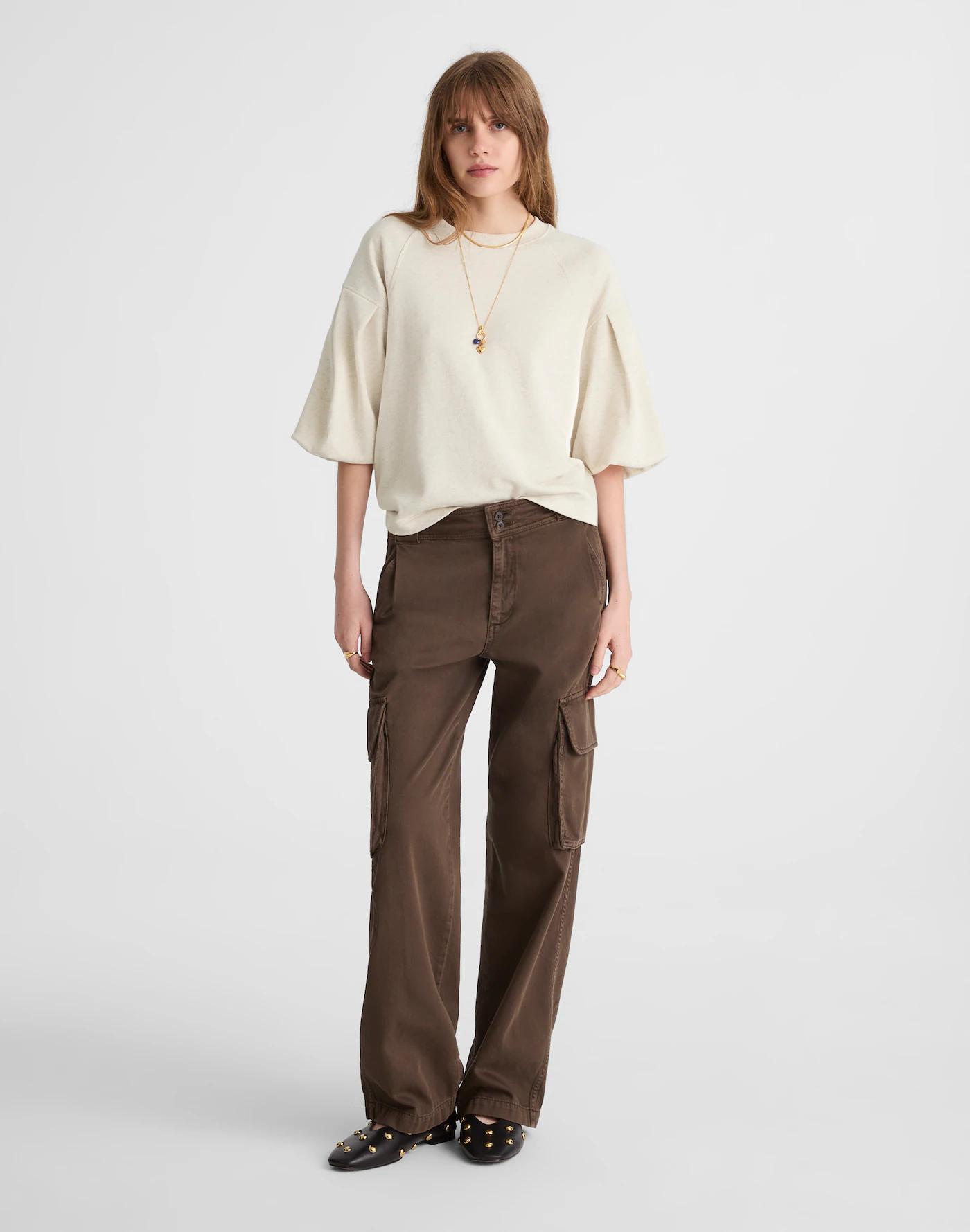 Puff-Sleeve Sweatshirt Tee Product Image
