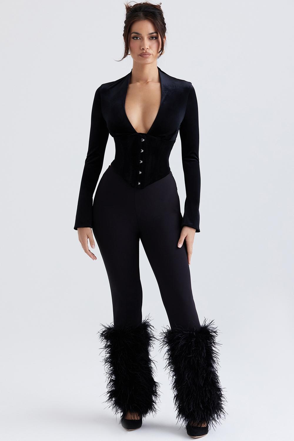 Nicolette  black trimmed trousers Product Image