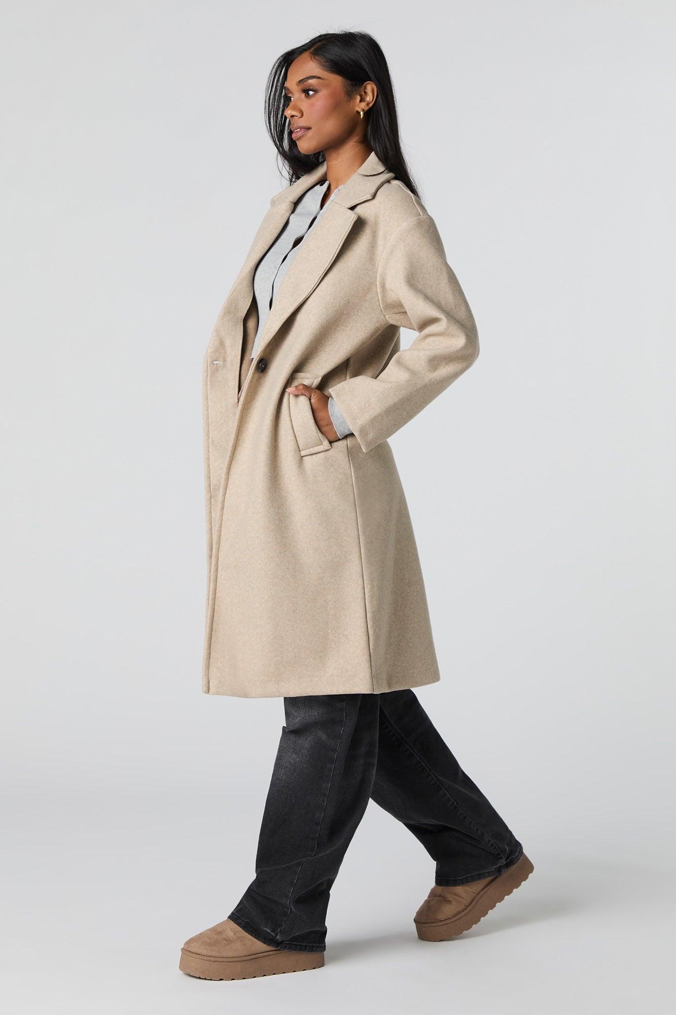 Single Button Collared Midi Coat Female Product Image