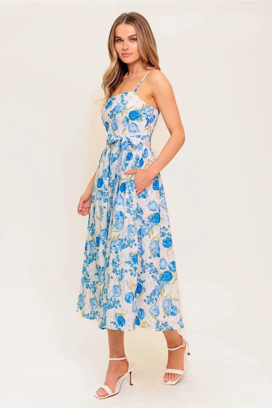Alissa Eyelet Midi Dress Product Image